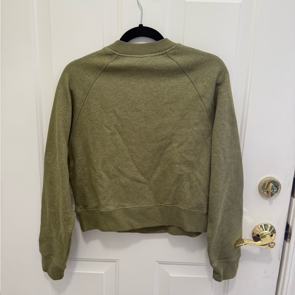 Fabletics Cozy Fleece Olive Crew Neck Sweater - Picture 5 of 6
